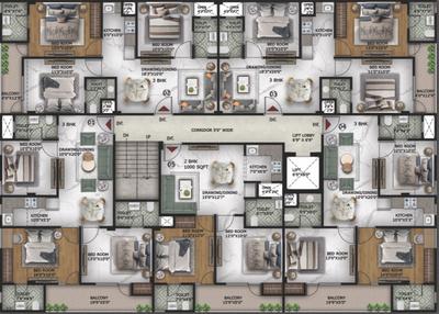Project Image of 1055.0 - 3095.0 Sq.ft 2 BHK Builder Floor for buy in JMD 107
