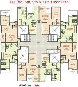 Project Image of 0.0 - 320.0 Sq.ft 1 BHK Apartment for buy in Shree Sai Phase VI Buildings O1 And P1
