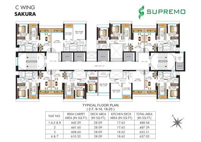 Project Image of 480.0 - 654.0 Sq.ft 1 BHK Apartment for buy in Neelam Supremo Phase I Salvia D Wing