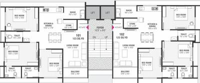 Project Image of 976.5 - 977.15 Sq.ft 3 BHK Apartment for buy in Hiradhan Shubhadra Flats