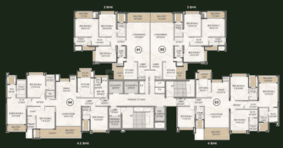 Project Image of 1286.5 - 2646.0 Sq.ft 3 BHK Apartment for buy in Livience Aleenta