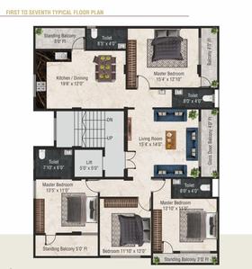 Project Image of 0.0 - 2168.0 Sq.ft 4 BHK Apartment for buy in Katiyar Mitali Mansion