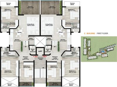 Project Image of 933.0 - 1092.0 Sq.ft 3 BHK Apartment for buy in Rohan Leher 2 Wing B C DE