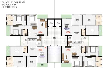 Project Image of 825.05 - 862.73 Sq.ft 3 BHK Apartment for buy in Shreedhar Luxuria
