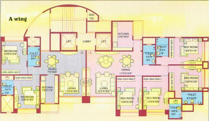 Laxmi Tridev Apartments Cluster Plan 1