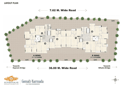 Project Image of 832.0 - 1398.0 Sq.ft 2 BHK Apartment for buy in Kotibhaskar Gomati Narmada CHSL