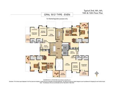 Project Image of 1215 Sq.ft 2 BHK Apartment / Flat for sale in Wagholi for Rs. 8200000