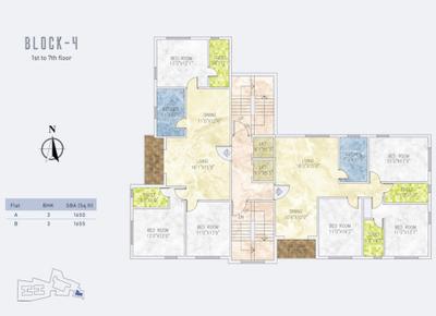 Project Image of 1650.0 - 3150.0 Sq.ft 3 BHK Apartment for buy in Jain Dream One Block 3 & 4