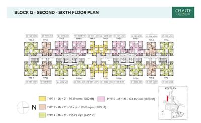 Brigade Xanadu Cluster III Celeste Block Q Cluster Plan from 2nd to 6th Floor 2