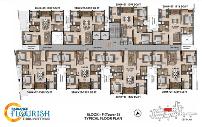 Project Image of 608.0 - 1935.0 Sq.ft 2 BHK Apartment for buy in Radiance Flourish