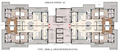 Sawasdee Heights Emerald Tower Cluster Plan for ground Floor 3