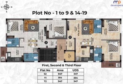 Project Image of 600.0 - 947.0 Sq.ft 2 BHK Apartment for buy in MP Petals
