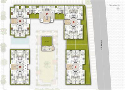 Ratnamani Trident Elanzza Block A, B, D, E Cluster Plan for 1st Floor 2