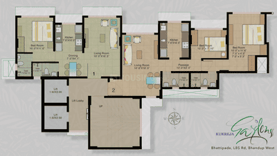 Project Image of 498.0 - 827.0 Sq.ft 1 BHK Apartment for buy in Tolaram Kukreja Gardens Wing B