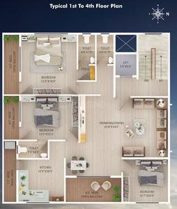 Project Image of 0.0 - 1750.0 Sq.ft 3 BHK Apartment for buy in Ekveera Arjun Residency VII