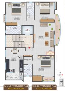 Project Image of 0.0 - 2000.0 Sq.ft 3 BHK Apartment for buy in Bright Residency