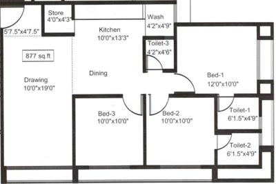 Project Image of 877.0 - 1004.0 Sq.ft 3 BHK Apartment for buy in Mairaa Allied 20 Appartments