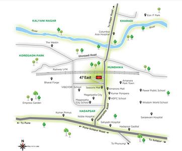 Project Image of 1510 Sq.ft 3 BHK Apartment / Flat for sale in Mundhwa for Rs. 13500000