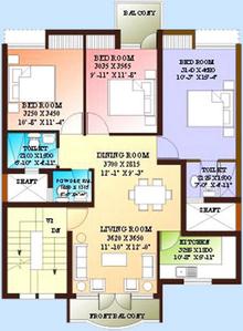 Project Image of 1219.0 - 1350.0 Sq.ft 3 BHK Apartment for buy in Ansal Royale Residency