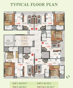 Project Image of 362.0 - 600.0 Sq.ft 1 BHK Apartment for buy in Vrindavan Elite