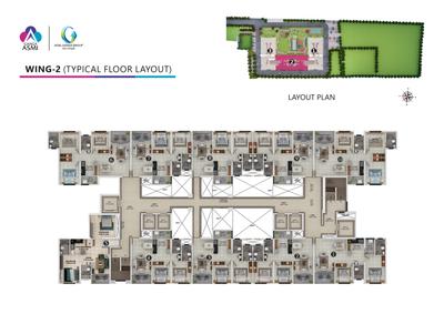 Project Image of 692.0 - 925.7 Sq.ft 2 BHK Apartment for buy in Goel Ganga Asmi