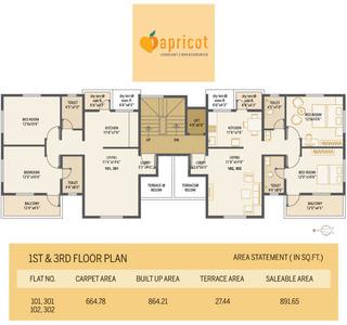 Project Image of 685.0 - 942.0 Sq.ft 1 BHK Apartment for buy in Achalare Apricot