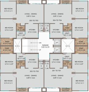 Project Image of 0.0 - 637.65 Sq.ft 2 BHK Apartment for buy in Pearl Tawhid Heights