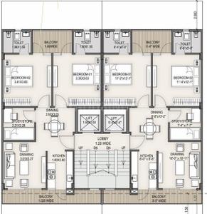 Project Image of 0.0 - 1089.0 Sq.ft 2 BHK Apartment for buy in Maestro Residences