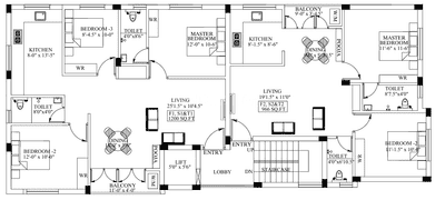 Eeshani Anjaneya Anjaneya Cluster Plan from 1st to 3rd Floor 1