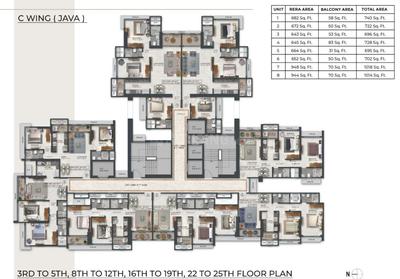 Project Image of 695.0 - 2103.0 Sq.ft 2 BHK Apartment for buy in Agarwal Floresta Java