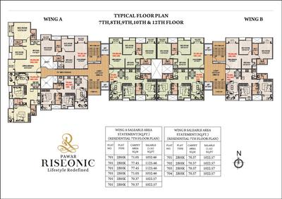Project Image of 0.0 - 787.17 Sq.ft 2 BHK Apartment for buy in Pawar Riseonic