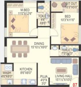 Project Image of 1115.0 - 1915.0 Sq.ft 2 BHK Apartment for buy in GSRK Smart City