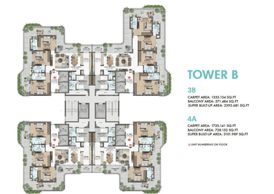 Project Image of 2051.0 - 3101.0 Sq.ft 3 BHK Apartment for buy in Ganga Anantam
