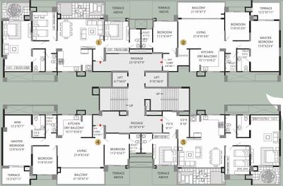 Project Image of 1314.0 - 1465.0 Sq.ft 3 BHK Apartment for buy in Bhandari 43 Privet Drive C Building