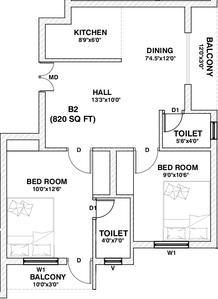Project Image of 675.0 - 1303.0 Sq.ft 2 BHK Apartment for buy in Brownstone Amber