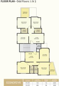 Project Image of 985.0 - 1039.0 Sq.ft 2 BHK Apartment for buy in Pate Signoriya