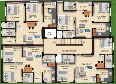 Project Image of 730.0 - 1250.0 Sq.ft 2 BHK Apartment for buy in The Nest Fortune