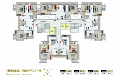 Project Image of 400.85 - 824.73 Sq.ft 1 BHK Apartment for buy in Imperial Indrapuram B And C