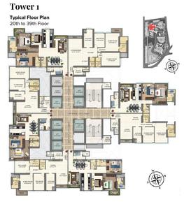 Project Image of 1150.02 - 1678.0 Sq.ft 2.5 BHK Apartment for buy in Monte South 1