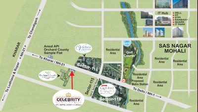 Project Image of 0.0 - 627.0 Sq.ft 1 BHK Apartment for buy in Ansal Celebrity Suites