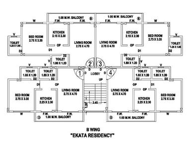 Project Image of 555.0 - 930.0 Sq.ft 1 BHK Apartment for buy in Ekta Residency