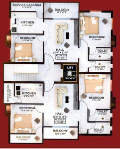 Project Image of 974.0 - 976.0 Sq.ft 2 BHK Apartment for buy in Sri Karpaga Vruksham