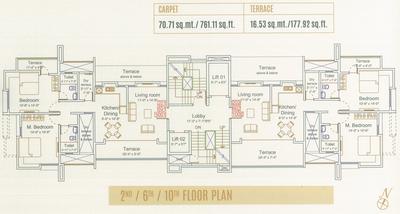 Project Image of 939.0 - 1093.0 Sq.ft 2 BHK Apartment for buy in Sainath Palmarius