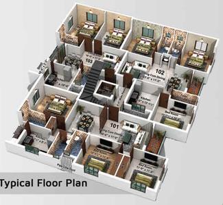 Project Image of 1030.0 - 1357.0 Sq.ft 3 BHK Apartment for buy in SCC Meeras Floral