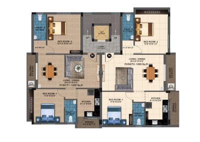 Project Image of 838.0 - 1295.0 Sq.ft 2 BHK Apartment for buy in MP Feathers