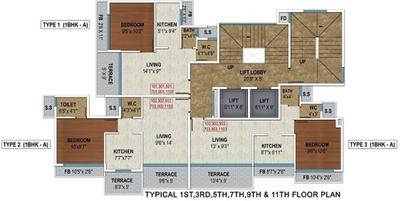 Project Image of 555.31 - 623.23 Sq.ft 2 BHK Apartment for buy in Tricity Eros