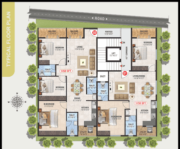 Project Image of 1150.0 - 1450.0 Sq.ft 2 BHK Apartment for buy in MS Pravee Nest