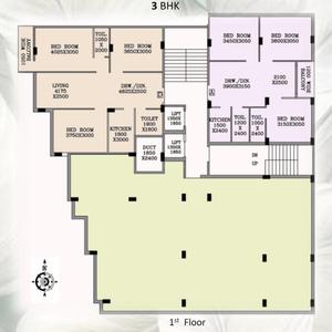 Project Image of 1073 Sq.ft 2 BHK Apartment / Flat for sale in Nagerbazar for Rs. 5700000