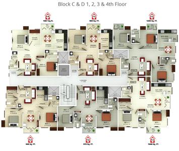 Project Image of 894.0 - 1250.0 Sq.ft 2 BHK Apartment for buy in Saradeuz Ecstasy