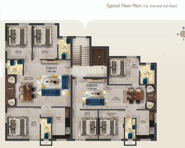 Project Image of 1194.0 - 1441.0 Sq.ft 3 BHK Apartment for buy in KVR Diamond